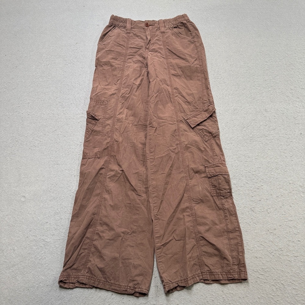 BDG Cargo Pants Womens XS Brown Wide Leg Baggy Fit Mid Rise Streetwear Y2K Style